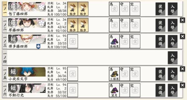 刀剑乱舞日服
